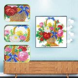 Crystal Rhinestone Diamond Painting Kit - Flowers on flower basket - Hibah-Diamond painting art studio