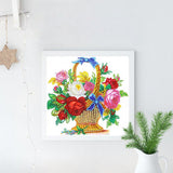 Crystal Rhinestone Diamond Painting Kit - Flowers on flower basket - Hibah-Diamond painting art studio