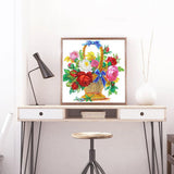 Crystal Rhinestone Diamond Painting Kit - Flowers on flower basket - Hibah-Diamond painting art studio