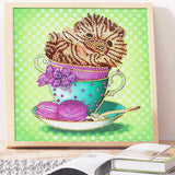 Crystal Rhinestone Diamond Painting Kit - Hamster in a teacup - Hibah-Diamond painting art studio