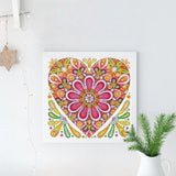 Crystal Rhinestone Diamond Painting Kit - Heart-shaped flower - Hibah-Diamond painting art studio