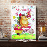 Crystal Rhinestone Diamond Painting Kit - Hedgehog gives gifts - Hibah-Diamond painting art studio
