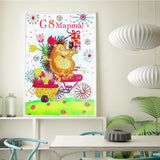 Crystal Rhinestone Diamond Painting Kit - Hedgehog gives gifts - Hibah-Diamond painting art studio