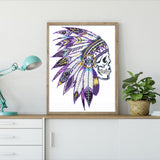 Crystal Rhinestone Diamond Painting Kit - Indian Skull - Hibah-Diamond painting art studio