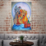 Crystal Rhinestone Diamond Painting Kit - Lady and the Tramp - Hibah-Diamond painting art studio