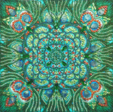 Crystal Rhinestone Diamond Painting Kit - Mandala Green