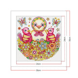 Crystal Rhinestone Diamond Painting Kit - Mother bird and children - Hibah-Diamond?painting art studio