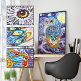 Crystal Rhinestone Diamond Painting Kit - Owl (16x20inch) - Hibah-Diamond painting art studio