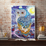 Crystal Rhinestone Diamond Painting Kit - Owl (16x20inch) - Hibah-Diamond painting art studio