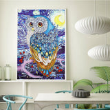 Crystal Rhinestone Diamond Painting Kit - Owl (16x20inch) - Hibah-Diamond painting art studio