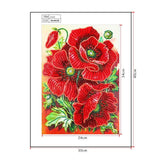 Crystal Rhinestone Diamond Painting Kit | Red flower - Hibah-Diamond?painting art studio
