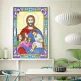 Crystal Rhinestone Diamond Painting Kit | Religious Figure Jesus and Child - Hibah-Diamond painting art studio