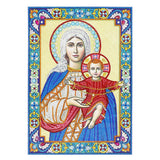 Crystal Rhinestone diamond painting kit - religious figures Virgin and Jesus - Hibah-Diamond painting art studio