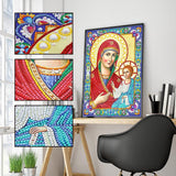 Crystal Rhinestone diamond painting kit - religious figures Virgin and Jesus - Hibah-Diamond painting art studio