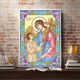 Crystal Rhinestone diamond painting kit | religious figures Virgin and Jesus - Hibah-Diamond painting art studio
