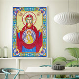Crystal Rhinestone diamond painting kit - religious figures Virgin and Jesus - Hibah-Diamond painting art studio
