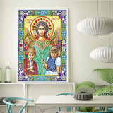 Crystal Rhinestone diamond painting kit | religious figures Virgin and Jesus - Hibah-Diamond painting art studio