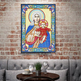 Crystal Rhinestone diamond painting kit - religious figures Virgin and Jesus - Hibah-Diamond painting art studio
