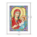 Crystal Rhinestone diamond painting kit - religious figures Virgin and Jesus - Hibah-Diamond painting art studio