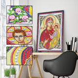 Crystal Rhinestone Diamond Painting Kit - Religious Madonna and Jesus - Hibah-Diamond painting art studio
