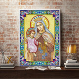 Crystal Rhinestone Diamond Painting Kit- Religious Madonna and Jesus - Hibah-Diamond?painting art studio