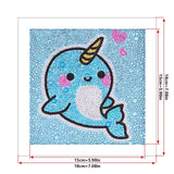 Crystal Rhinestone Full Diamond Painting - Beautiful blue whale - Hibah-Diamond?painting art studio