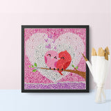 Crystal Rhinestone Full Diamond Painting-Bird in love - Hibah-Diamond?painting art studio