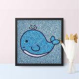 Crystal Rhinestone Full Diamond Painting - Blue whale - Hibah-Diamond?painting art studio