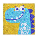 Crystal Rhinestone Full Diamond Painting - Cartoon Blue dinosaur
