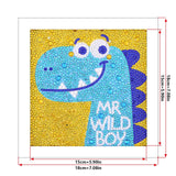 Crystal Rhinestone Full Diamond Painting - Cartoon Blue dinosaur - Hibah-Diamond?painting art studio