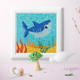 Crystal Rhinestone Full Diamond Painting-Cartoon little shark - Hibah-Diamond?painting art studio