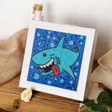 Crystal Rhinestone Full Diamond Painting-Cartoon little shark - Hibah-Diamond?painting art studio