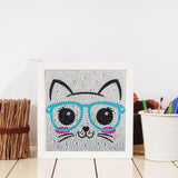 Crystal Rhinestone Full Diamond Painting-Kitten with glasses - Hibah-Diamond?painting art studio