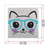 Crystal Rhinestone Full Diamond Painting-Kitten with glasses - Hibah-Diamond?painting art studio