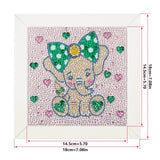 Crystal Rhinestone Full Diamond Painting-Little pink elephant wearing a bow - Hibah-Diamond?painting art studio