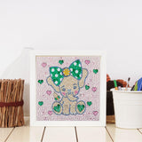 Crystal Rhinestone Full Diamond Painting-Little pink elephant wearing a bow - Hibah-Diamond?painting art studio