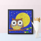 Crystal Rhinestone Full Diamond Painting - Night owl - Hibah-Diamond?painting art studio