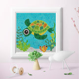 Crystal Rhinestone Full Diamond Painting-Sea turtle - Hibah-Diamond?painting art studio