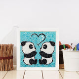 Crystal Rhinestone Full Diamond Painting-Two red pandas - Hibah-Diamond?painting art studio
