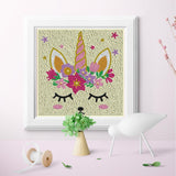Crystal Rhinestone Full Diamond Painting - Unicorn face - Hibah-Diamond?painting art studio
