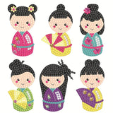 Diamond Painting Sticker Wall Sticker | Japanese girl (6pcs)