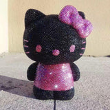 DIY 22cm Black clothes Hello Kitty (with glue tools) - Hibah-Diamond painting art studio