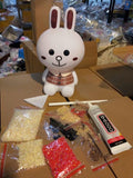 DIY brown bear and Cony rabbit  (with glue tools) - Hibah-Diamond painting art studio