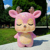 DIY cartoon deer  (with glue tools) - Hibah-Diamond painting art studio