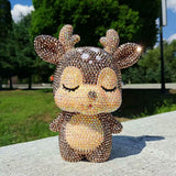 DIY cartoon deer  (with glue tools) - Hibah-Diamond painting art studio