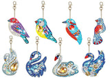 DIY Diamond Painting Keychain - Swans and birds