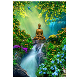 Full Diamond Painting kit - Buddha on the rocks of the waterfall