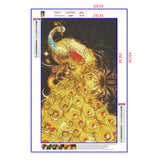 Full Diamond Painting kit - Golden peacock